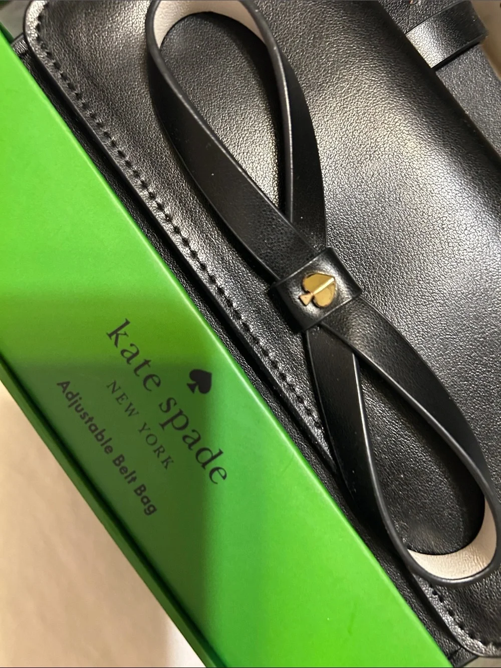 kate spade Black Leather Bow Card & Key Holder